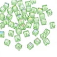 thumbnail image 1 of 50Pcs Cube Crystal Glass Beads, 8mm Sparkle Faceted Loose Square Spacer Beads for Necklace Bracelet Earrings DIY Crafts Making (Green), 1 of 6