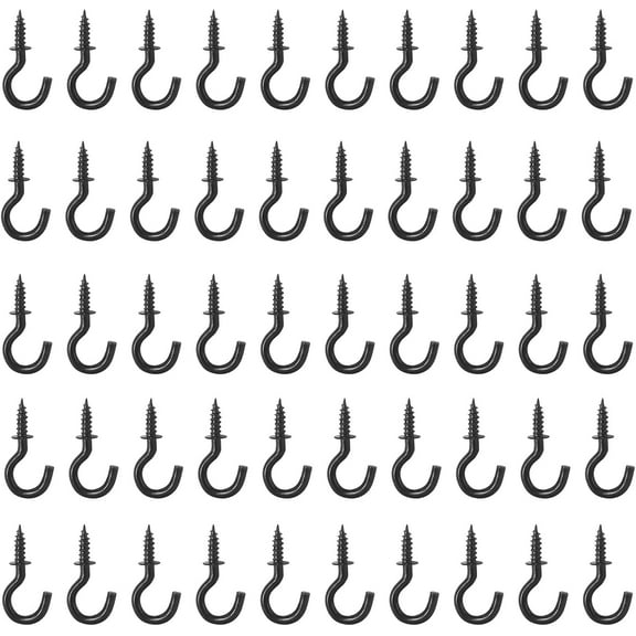 50Pcs Cup Hooks, 7/8 Inch Ceiling Hooks Metal Screw-in Hooks Screw Hooks Mini Hooks for Decorative Craft Hanging Things