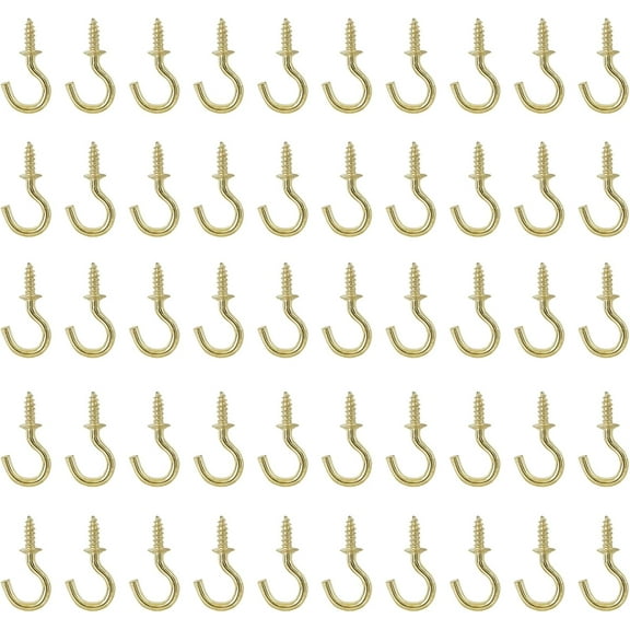 50Pcs Cup Hooks, 7/8 Inch Ceiling Hooks Metal Screw-in Hooks Screw Hooks Mini Hooks for Decorative Craft Hanging Things