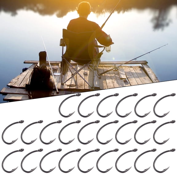 50Pcs Curve Shank Carp Fishing Accessories Hook Line Terminal Fishing Tackle Hair Rig Carp Hooks Hair Rigs Tackle Tools 2#