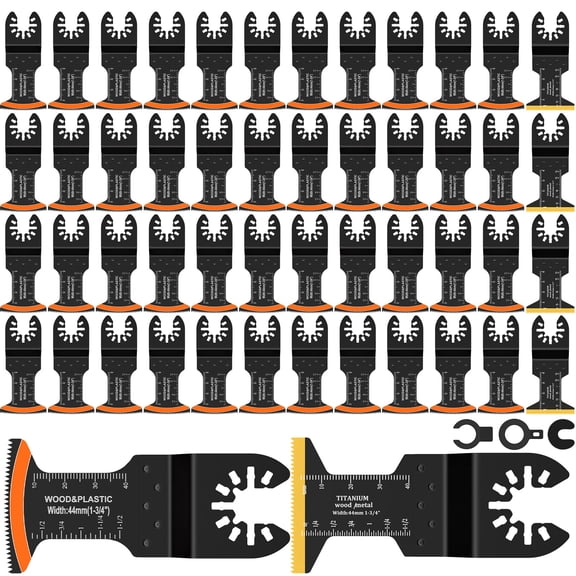 50Pcs Curved Edge Oscillating Multi Tool Blade, Oscillating Saw Blades for Grout Removal Tile Mortar Concrete Masonry