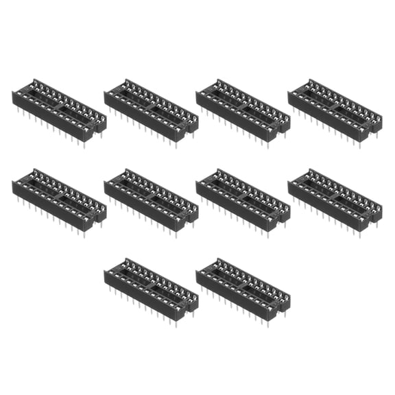 50Pcs DIP IC Chip Socket Adapter, 2.54mm Pitch 24 Pin Soldering Flat Circuit Chip