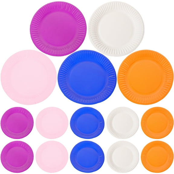 HOMEMAXS 50 Count Assorted Color Disposable Paper Plates for Parties, Events, Celebrations, and Everyday Use Tableware