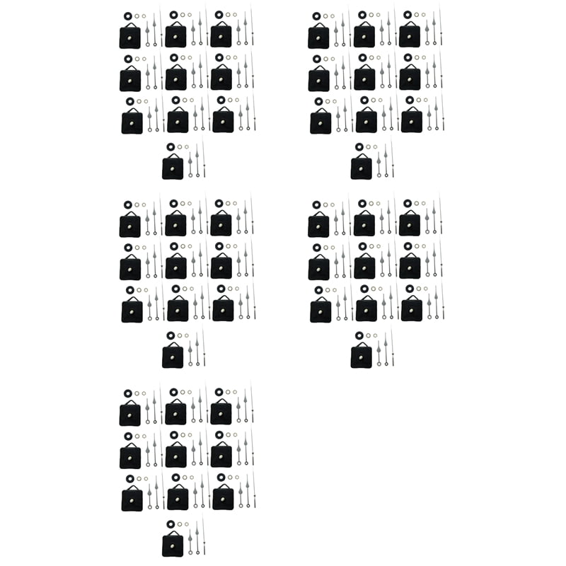 50Pcs DIY Silent Movement Mechanism Spindle Hands Sets Wall Quartz DIY Clock Movement Mechanism Repair Part Clock Kit