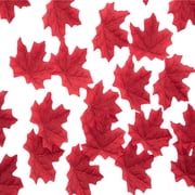 50Pcs Detailed Cloth Maple Leaves Autumn-Themed for Crafting, Wedding Backdrops & Party Arrangements