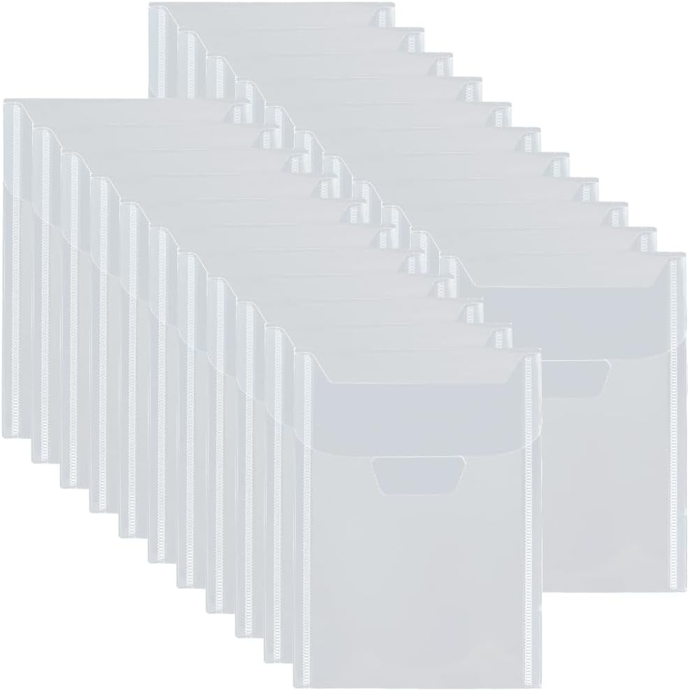 CheckOutStore 200 Clear Storage Pockets For Stamps & Dies – 5 5/8 X 7 3/8 Inches, Flap Closure, 4mil Thick (Great For Craft Organization)