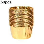 50Pcs Disposable Baking Cupcake Cake Liner Wrappers Cup Muffin Dessert Holder Gold Single/Double Sided Silver/Golden Paper