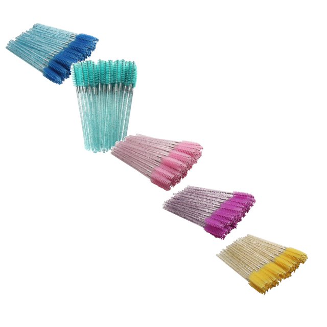 50Pcs Disposable Glittered Eyebrow Brush Lash Makeup Cosmetics Brush