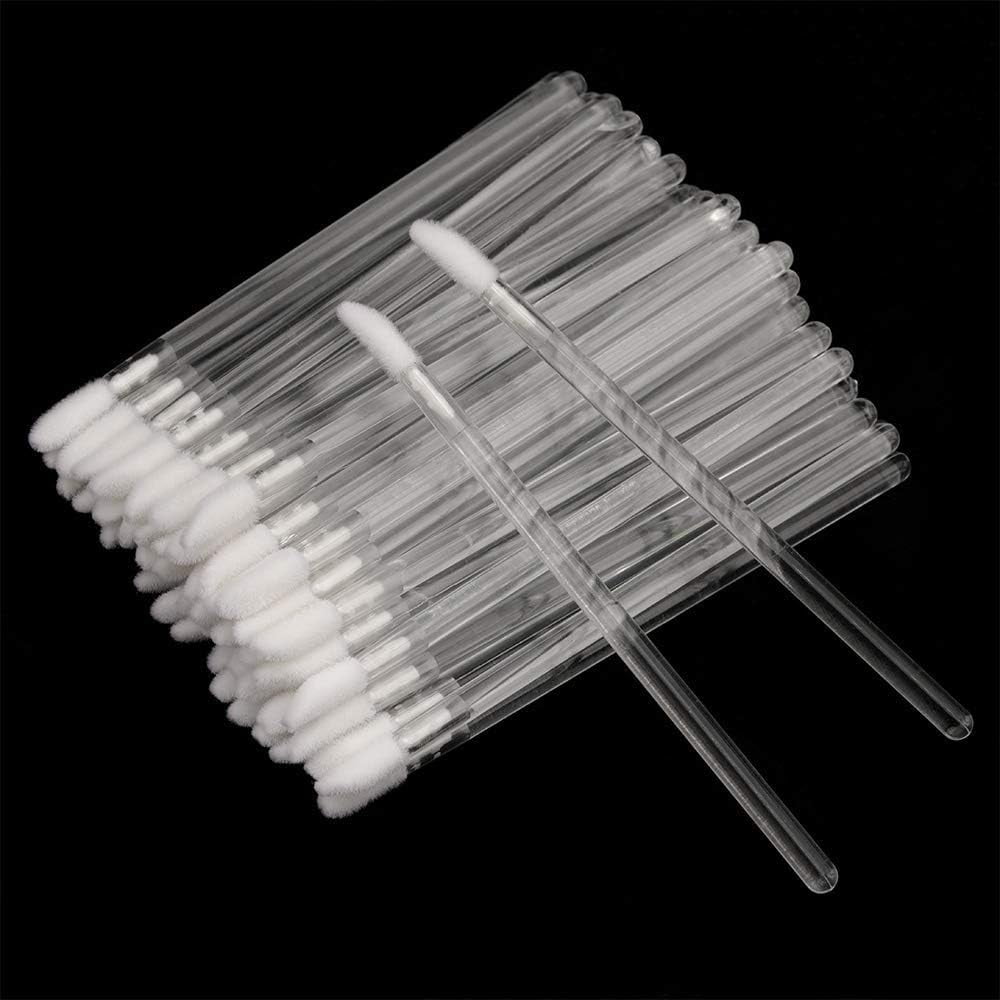 50Pcs Disposable Lip Wands, Clear Lip Brush Applicators, Lip Gloss Wand