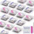 thumbnail image 1 of 50Pcs Disposable Manicure Kit Includes Nail File 100/180 Grit, Wood Stick, Nail Clean Cotton Pad for Nails Design Tools - Blue + Pink, 1 of 5