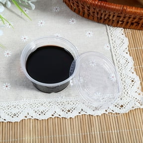 50Pcs Disposable Plastic Clear Sauce Chutney Cups Boxes With Lid Food Takeaway Hot (4oz)