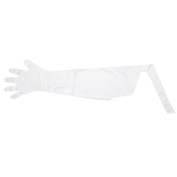 50Pcs Disposable Soft Elastic Long Arm Length Gloves for Livestock Veterinary Examination White