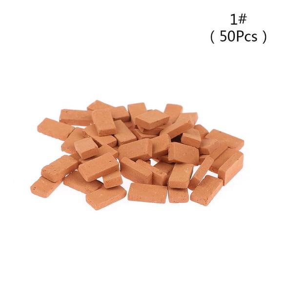 50Pcs Dollhouse Brick Model DIY Miniature Building Landscape Modelling Brick Toy