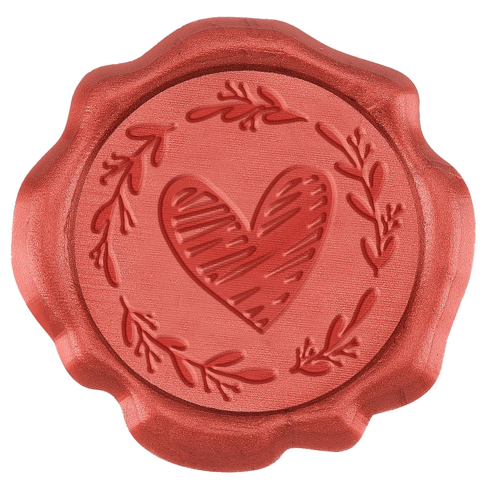 50Pcs Doodle Hearts Wreath Wax Seal Stickers Envelope Seal Stickers Wedding Invitation Envelope Seals Self Adhesive Stickers
