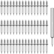 50Pcs Double-Head Skirting Thread Seamless Nail, Skirting Line without Marks Nail, Security Screws, Solid Wood Baseboard Double-Headed Nails, Equipped with Nail Specific Sleeve Tool Common Nail