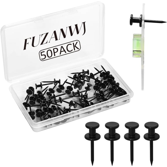 50Pcs Double Headed Picture Hanging Nails, Thumb Tacks for Wall Hanging, Picture Hangers, Renter Friendly Decor Picture Hanging Kit for Drywall or Wooden Wall Home Office Photo Decorations