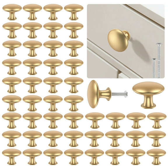 50Pcs Drawer Knob Set Zinc Alloy Cabinet Handles Rustproof Gold Dresser Knobs with Screws Decorative Drawer Pull Handle Furniture Knobs for Kitchen Cabinets Drawer Dresser