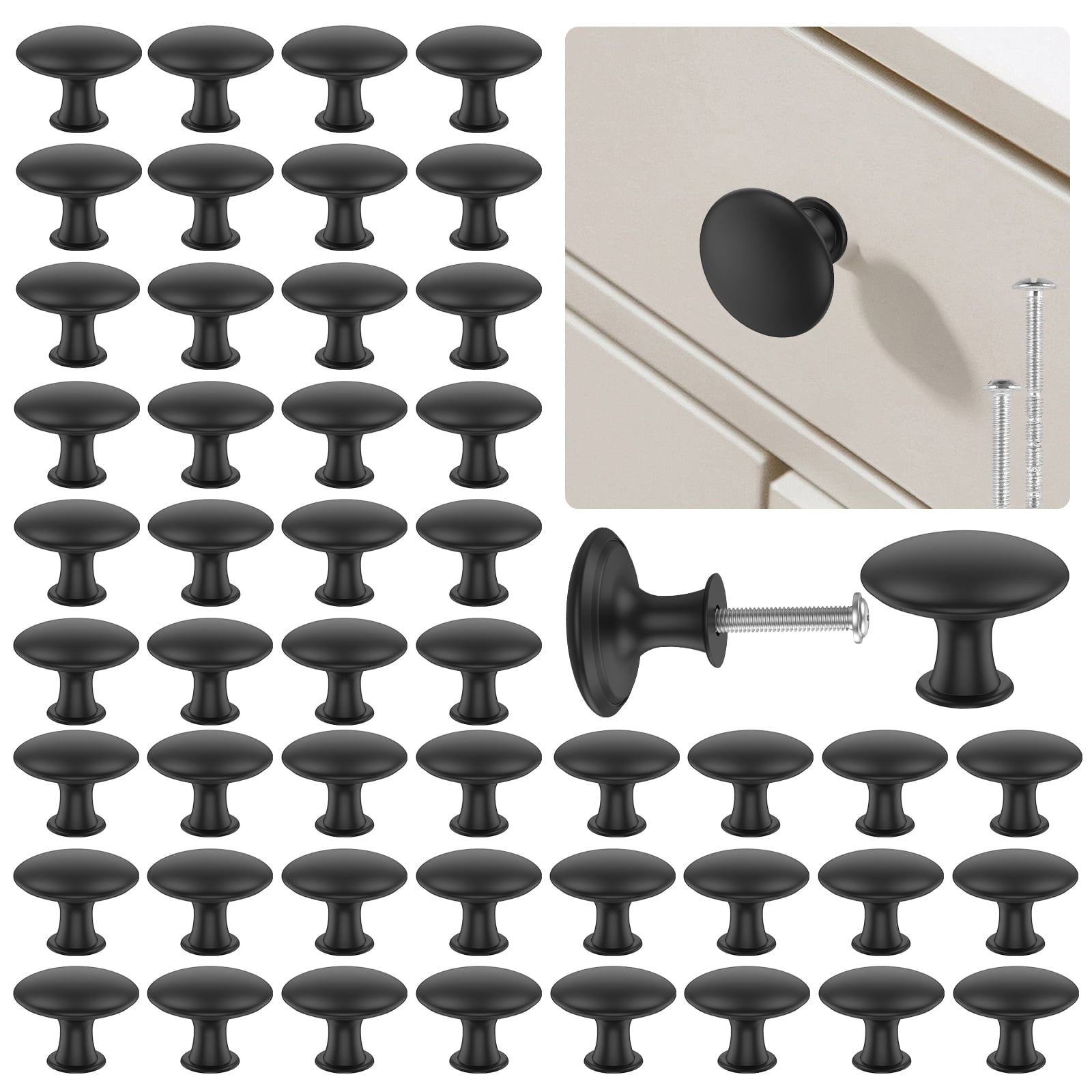 50Pcs Drawer Knob Set Zinc Alloy Cabinet Handles Rustproof Gold Dresser Knobs with Screws Decorative Drawer Pull Handle Furniture Knobs for Kitchen Cabinets Drawer Dresser