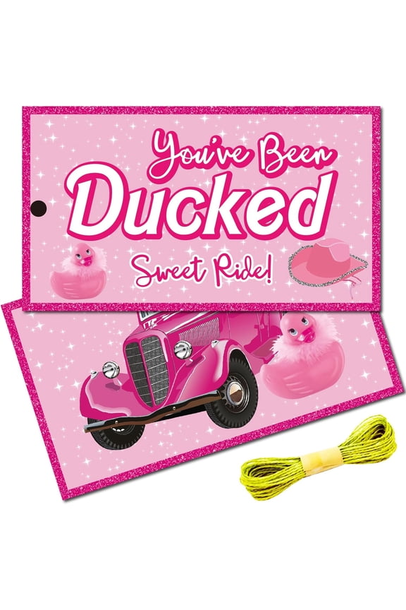50Pcs Duck Tags Cruising Rubber Duck Tag Cruise Duck Duck Tags Card Double Sided Duck Tags with Hole and Twine