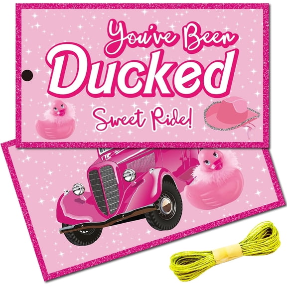 50Pcs Duck Tags Cruising Rubber Duck Tag Cruise Duck Duck Tags Card Double Sided Duck Tags with Hole and Twine