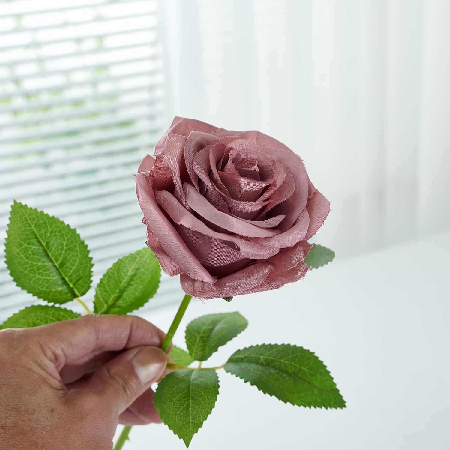 50Pcs Dusty Rose Roses Artificial Flowers Artificial Silk Roses Bulk ...