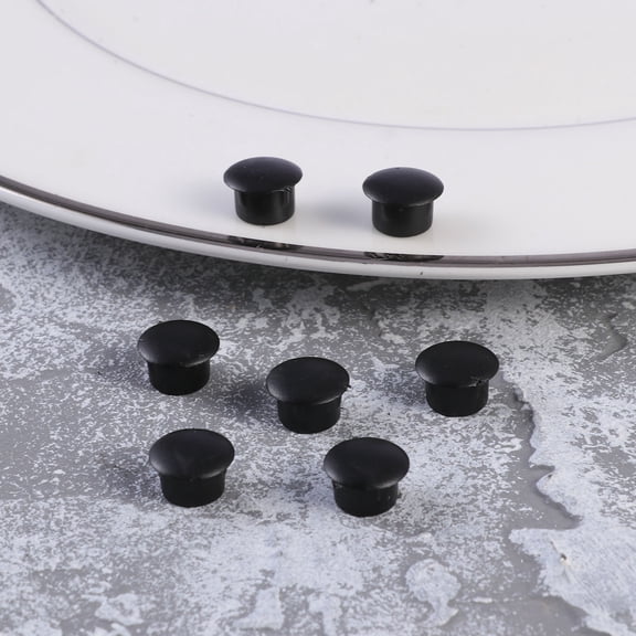 50Pcs Easy Install Black Plastic Hinge Plate Covers for Furniture Screws Decoration