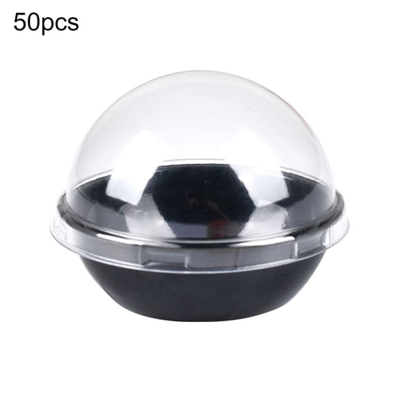 50Pcs Egg-Yolk Puff Container Disposable Plastic Muffin Cupcake Container