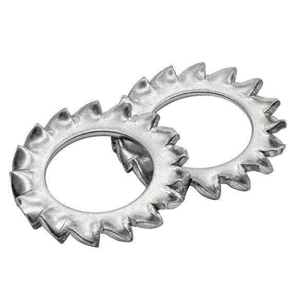 50Pcs External Tooth Star Lock Washers,304 Stainless Steel Metric External Multi-Tooth Star Lock Washer,Silver(M10)