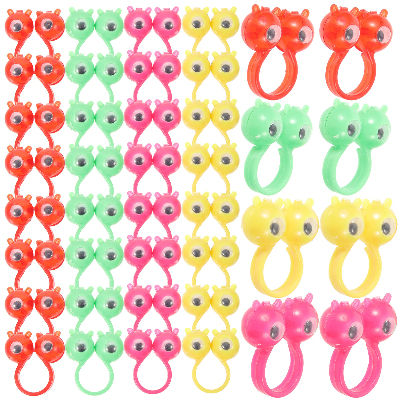 50Pcs Eye Puppet Ring Finger Toy Funny Eyeball Finger Puppet Toy Interactive Finger Toy