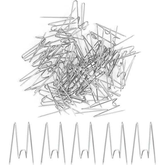 50Pcs Fabric Panel Wall Hooks Panel Wire Hooks with 1Pcs Clear Storage Box for Interior or Exterior Decor at Home, School, Office, DIY for Party or Holiday