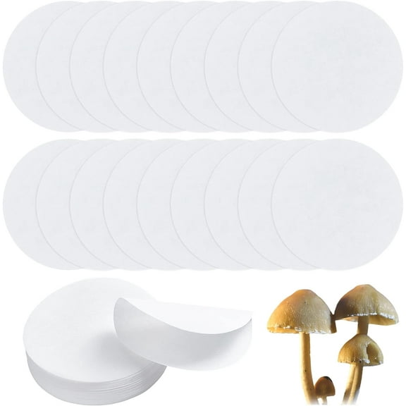 50Pcs Filter Discs 90 MM Laboratory Quantitative Ashless Filter Paper Medium Speed Wide Mouth Size Funnel Filters Paper for a Buchner Funnel Mushroom Cultivation White
