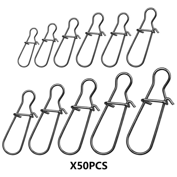 50Pcs Fishing Lures Connector High Strength Fishing Snapping Swivels ...