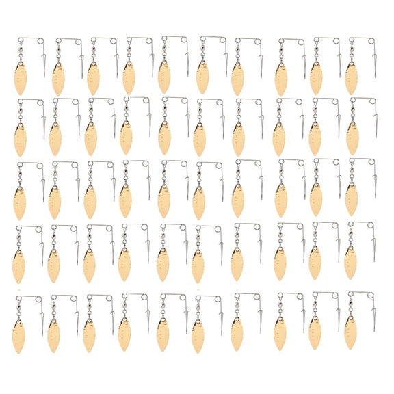 50Pcs Fishing Spinnerbait Smooth Spoons Rigs Fishing Spoons Lures for Making Spinner Shafts Fishing Lures Easy to Use