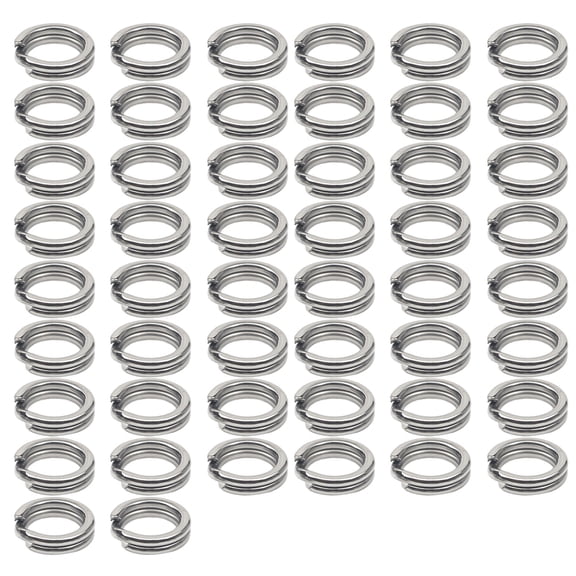 50Pcs Fishing Split Rings Fishing Stainless Steel Split Rings Pliers Saltwater Treble Hooks Terminals Tackle Connectors