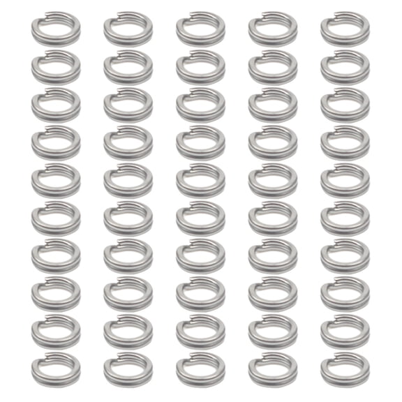50Pcs Fishing Split Rings Fishing Stainless Steel Split Rings Pliers Saltwater Treble Hooks Terminals Tackle Connectors