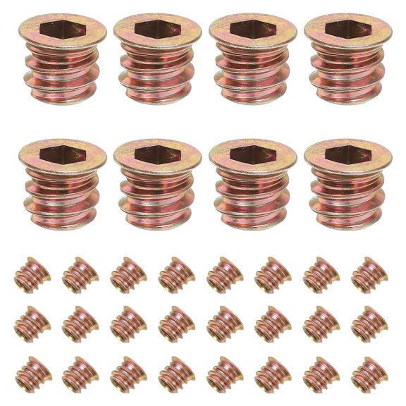 50Pcs Flange Collar Furniture Insert Nuts for Wood Easy Install Seamless Integration in Home Projects
