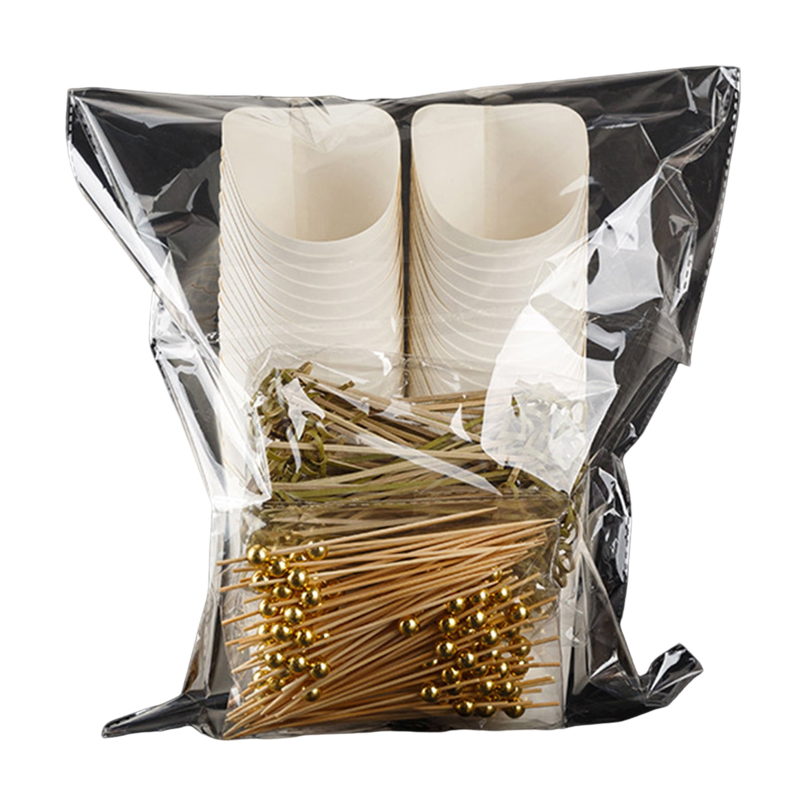 50Pcs French Fries Holder Disposable Snack Cups with Skewers And ...