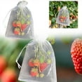 thumbnail image 1 of 50Pcs Fruit Netting Bags Drawstring Mesh Barrier for Garden Vegetables Trees Tomatoes Cover, 1 of 6