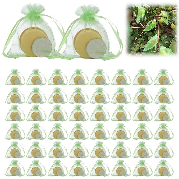 50Pcs Fruit Protection Bags,3 Sizes Fruit Nets for Fruits Tree,Garden Netting Bags with Drawstring Mesh Barrier Bag for Small Fruits Plant Flower Vegetable Garden Organza Bag Netting