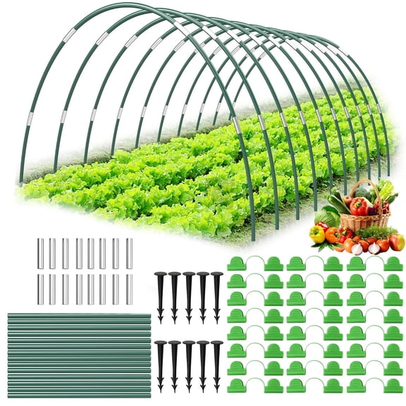 50Pcs Garden Hoops for Raised Beds,10 Sets of 7FT Greenhouse Hoops Grow Tunnel, Rust-Free Fiberglass Support Hoops Frame for Netting Shade Cloth Cover, DIY Plant Support Garden Stakes (10 Sets)