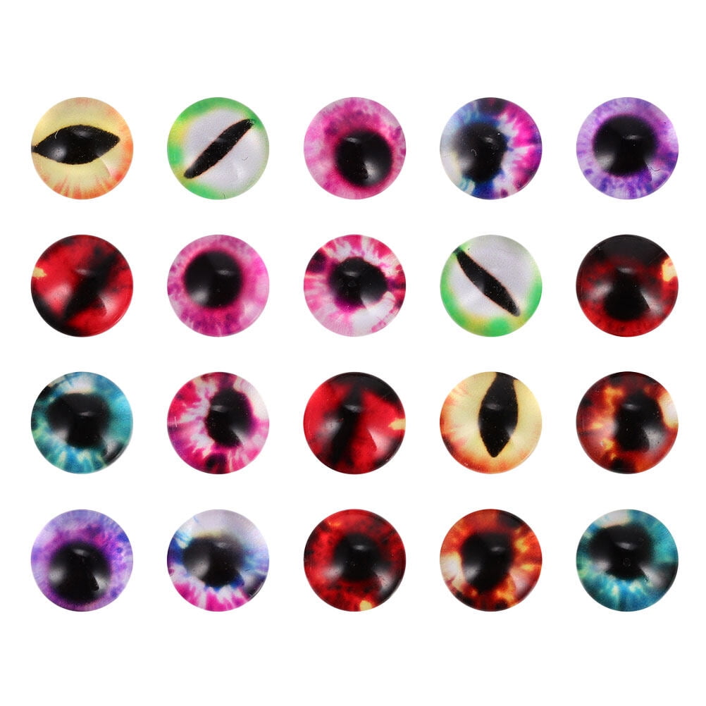 50Pcs Glass Fake Eyeballs Craft DIY Finishing Supplies Glass Eyes for Doll Making (Mixed Style