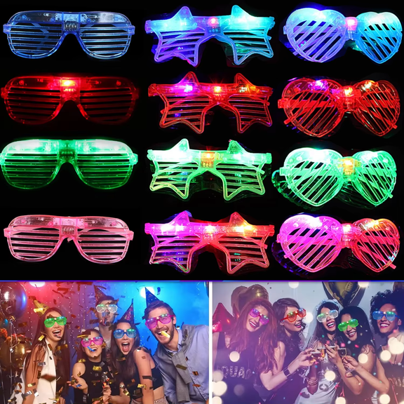 50Pcs Glow In The Dark Glasses Bulk Led Light Up Glasses  Wedding Decor Glow Glasses For Kids Adults Party Favors