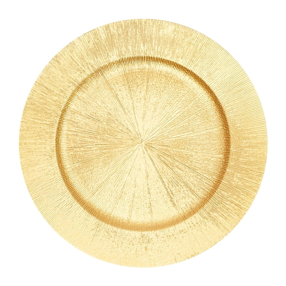 50Pcs Gold Charger Plates, 12.99in Round Chargers for Dinner Plates, Decorative Dinner Plate Embossed Set, Reusable Serving Plate Set for Parties, Holidays, Weddings, Banquets, Hotels