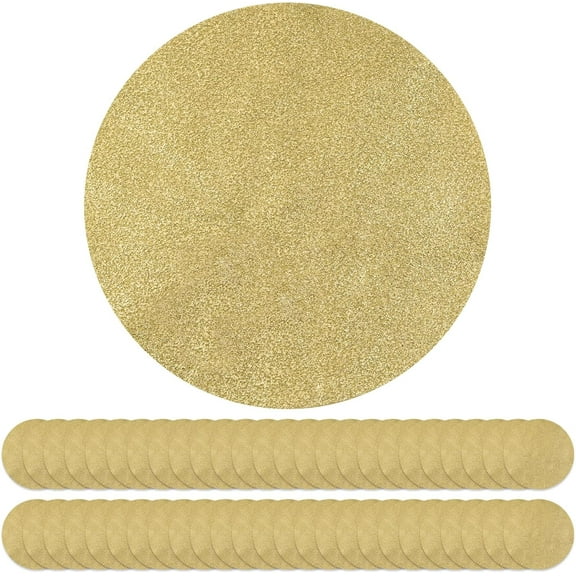 50Pcs Golden Meal Mat Disposable Dining Mat Gold Foil Grid Table Mat Dining Mat Circular Cushion Disposable Gold Placemats Wedding Party Decor