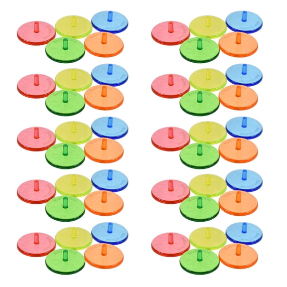 50Pcs Golfs Balls Mark Position Markers Mixed Colors Clear Plastic Golfs Balls Marker Flat Round Golfs Balls Markers Enduring