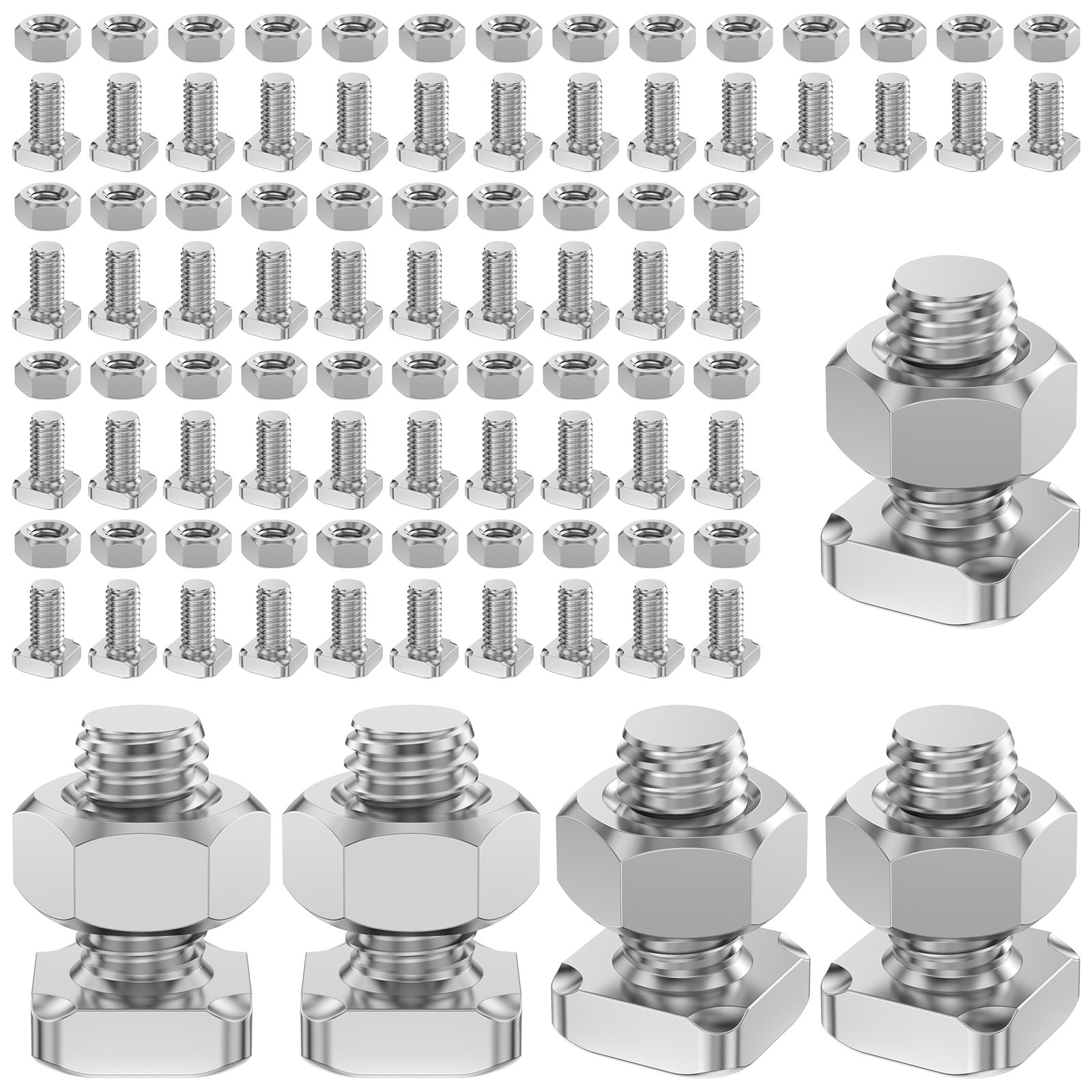 50Pcs Greenhouse Bolts Nuts Set Aluminum Bolts and Nuts Tool Accessory