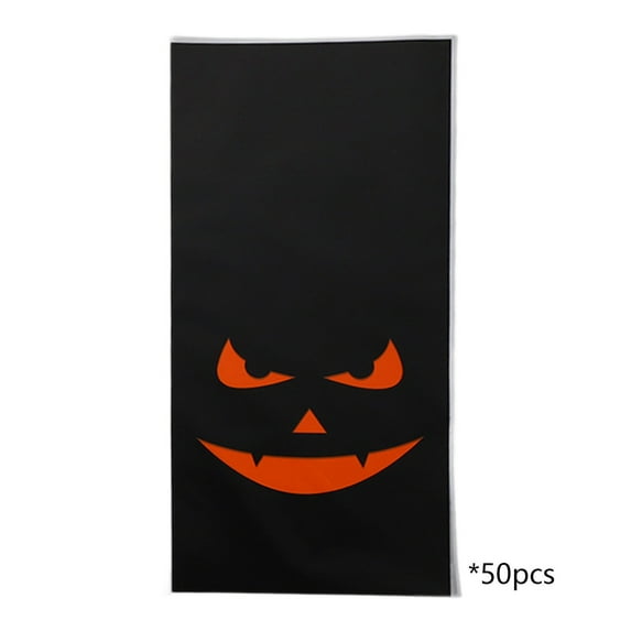 50Pcs Halloween Candy Bag Halloween Treat Bags Pumpkin Burlap Drawstring Pouches for Candy Snacks Party Favors Events Halloween Celebrations