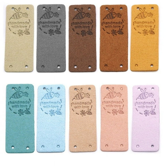 50Pcs Handmade Label Hang Tags for Handmade with Love Tags Leather