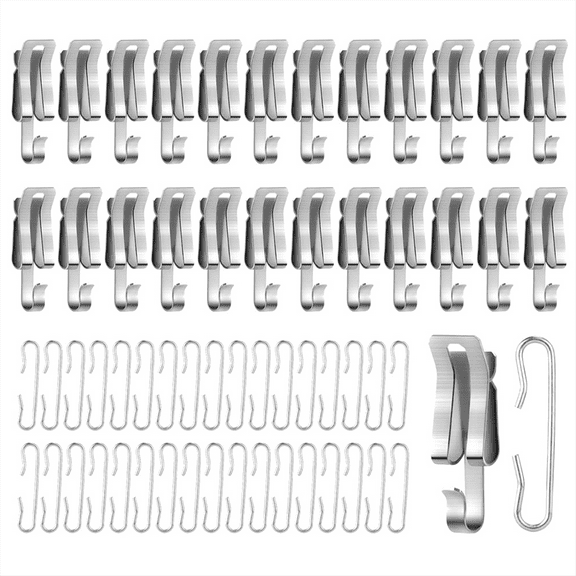 50Pcs Heat Cable Roof Clips and Spacers, Metal De Icing Hooks Spacers Set Outdoor Gutter Tape