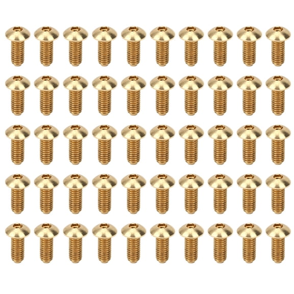 50Pcs Hex Socket Screws Half Round Head Pure Copper Hardware Accessories FastenersM4 x 10 mm